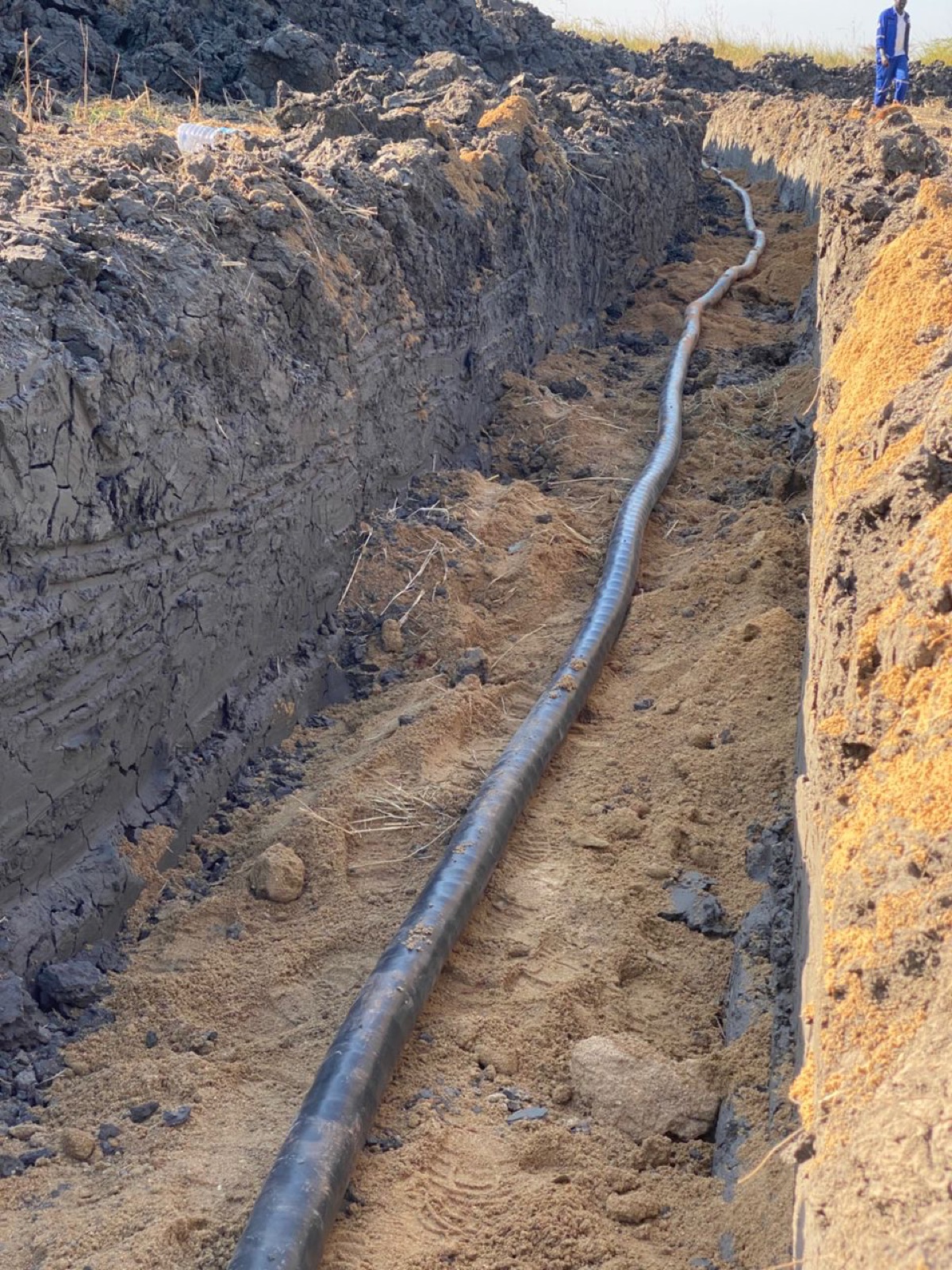 HV cable laid in a trench